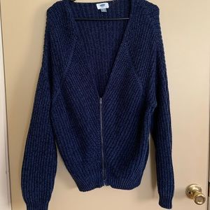 Blue Zipper, Drop-Sleeve Old Navy Cardigan